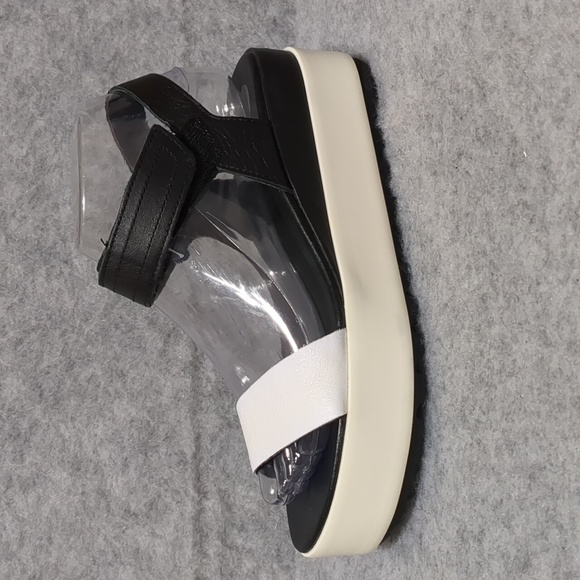 Sorel Cameron Flatform Platform Sandals White Black Colorblock Women's US Size 7 - Picture 2 of 8